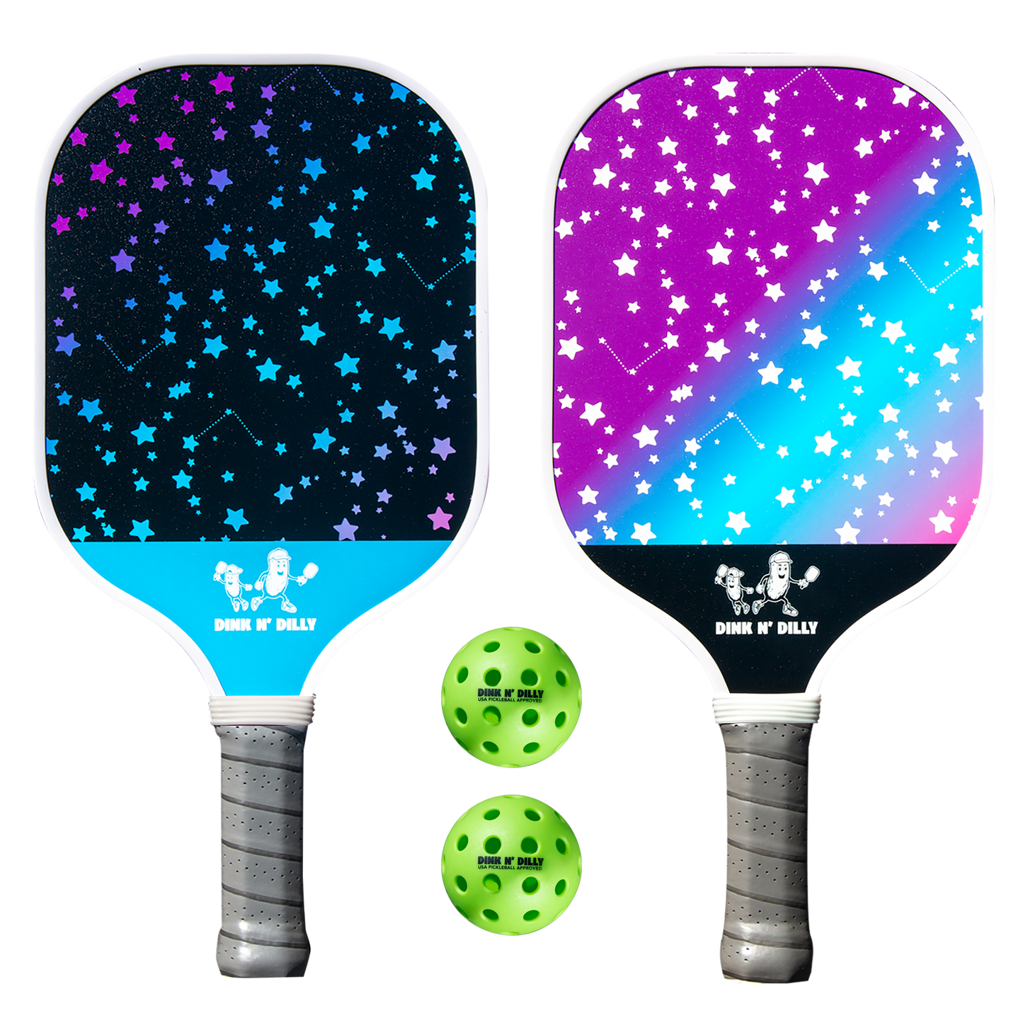 Starry Sky Paddle Set - 2 Paddles - 2 Dills Balls