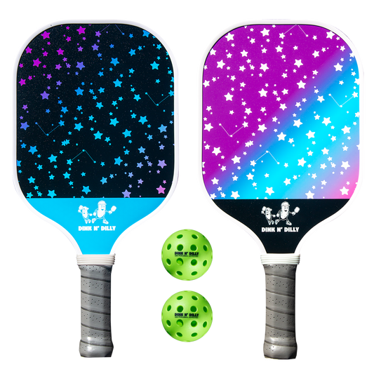 Starry Sky Paddle Set - 2 Paddles - 2 Dills Balls